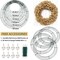 8 Pack Wire Wreath Frame 10 Inch Metal Wreath Form Wreath Ring for Crafts DIY Front Door Wreaths Christmas New Year Wreaths Valentines Wedding Garden Home Party Decoration with 38 Yard Paddle Wire